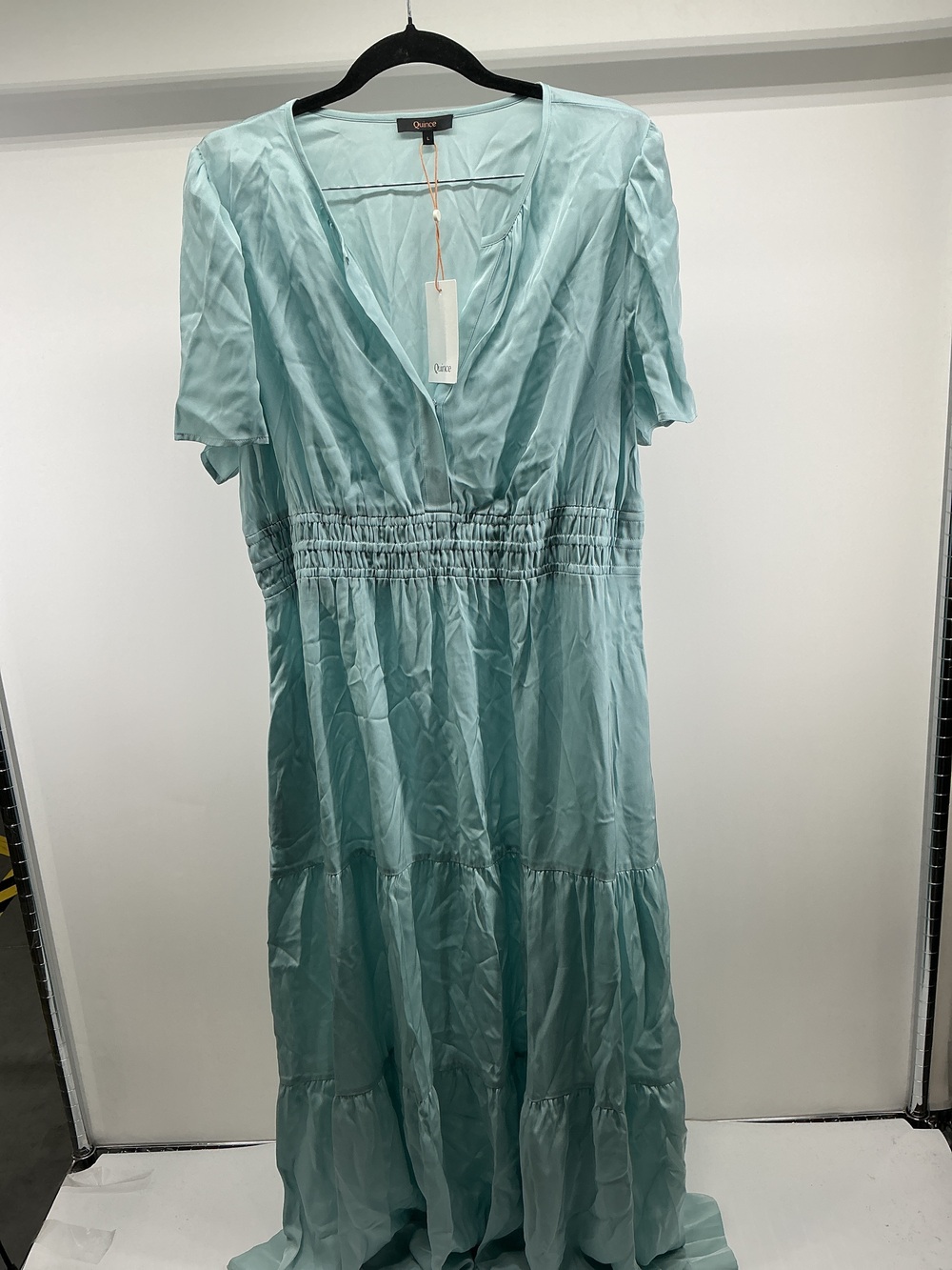 Washable Stretch Silk Tiered Maxi Dress